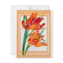 Parrot Tulip with Border Personalized Announcements