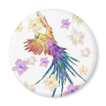 parrot with flowers