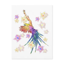 parrot with flowers