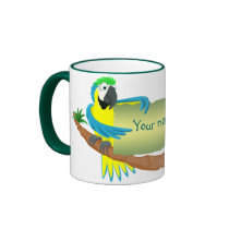 Parrot with sign for name/text mug