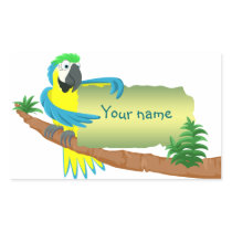 Parrot with sign for name/text sticker