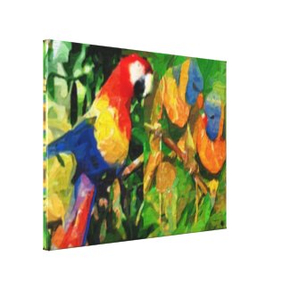 Parrots1 Stretched Canvas Print