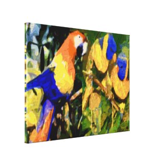 Parrots3 Stretched Canvas Print