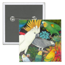 Parrots and Bromeliads Pin