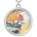 Parrots fighting inverted to orange and white jewelry