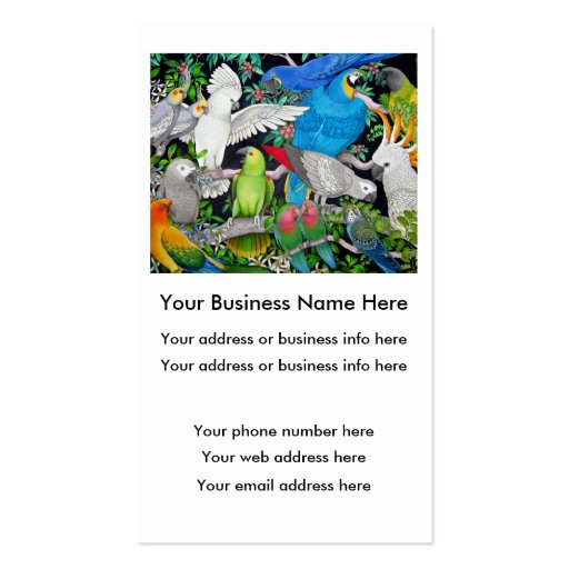 Parrots of the World Business Card (front side)