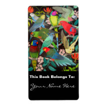 Parrots of the World II Bookplate Shipping Labels