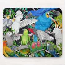 Parrots of the World mousepads by twopurringcats Parrots of the World mousepads