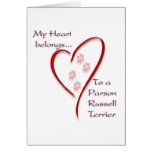 Parson Russell Terrier Heart Belongs Greeting Card