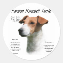 Parson Russell Terrier History Design Round Sticker