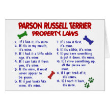 PARSON RUSSELL TERRIER Property Laws 2 Greeting Card