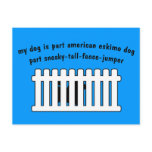 Part American Eskimo Dog Part Fence-Jumper Post Cards