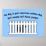 Part American Eskimo Dog Part Fence-Jumper Print