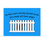 Part American Pit Bull Terrier Part Fence-Jumper Postcards