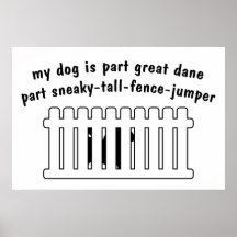Part Great Dane Part Fence-Jumper Posters