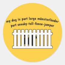 Part Large Munsterlander Part Fence-Jumper Round Stickers