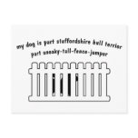 Part Staffordshire Bull Terrier Part Fence-Jumper Postcards