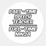 Part-Time Speech Teacher...Full-Time Ninja Round Sticker