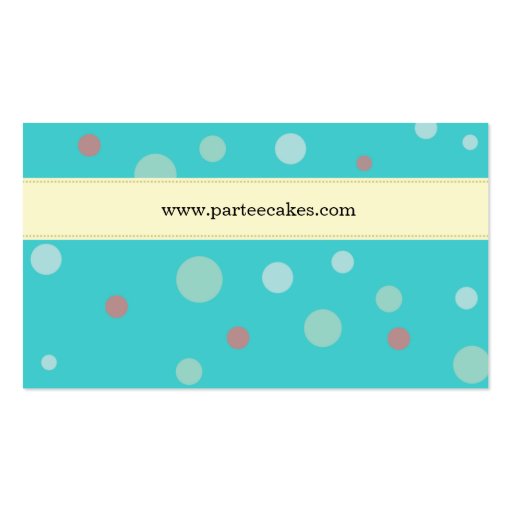 Partee Cakes Bakery Business Card (back side)