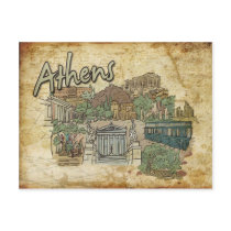 Parthenon Athens Greece Monument Travel Postcard