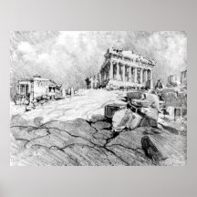 Parthenon Greece 1913 Poster