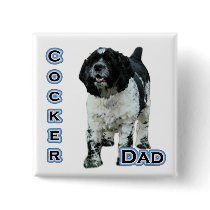 Parti Cocker Spaniel Dad 4 - Button