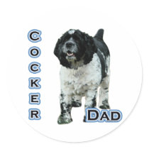 Parti Cocker Spaniel Dad 4 - Sticker by GreyWolfCreation Parti Cocker Spaniel Dad 4 - Sticker