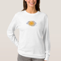 tshirt, shirt, woman, sun, clouds, day, sky, heaven, sunny, cloudy, illustrations, T-shirt/trøje med brugerdefineret grafisk design