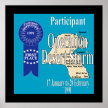 Participant Operation Desert Storm 1991 Poster