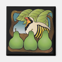 Partidge in a pear tree fridge magnets