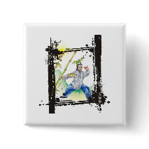 Parting Horse's Mane - Tai Chi Pinback Buttons