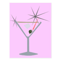Partini Martini Glass Post Cards