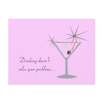 Partini Martini Glass Post Card