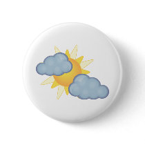 partly cloudy pinback button