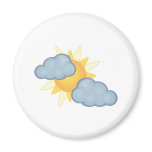 partly cloudy refrigerator magnet
