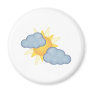 partly cloudy refrigerator magnet