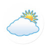 partly cloudy round stickers