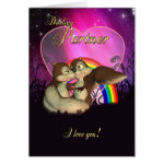 Partner Valentine's Day Card With Cute Love Squir Partner Valentine's Day Card With Cute Love Squir