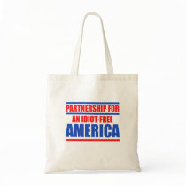 Partnership for an idiot-free America Tote Bags