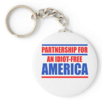 Partnership for an idiot-free America Keychain