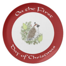 Partridge and Pears First Day of Christmas Plate