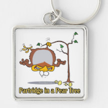 partridge in a pear tree 1st first day christmas key chains
