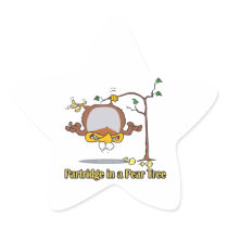 partridge in a pear tree 1st first day christmas star sticker