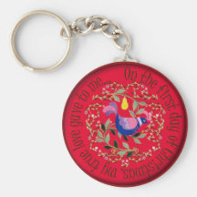 Partridge in a pear tree key chain