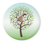 A Partridge in a Pear Tree Round Magnet
