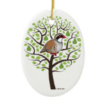 A Partridge in a Pear Tree Oval Ornament