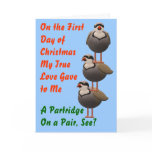 Partridge Pun Xmas Card