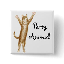 Party Animal Pin buttons by twopurringcats Party Animal Pin buttons
