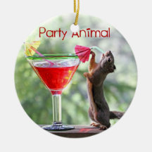 Party Animal Squirrel Christmas Ornament
