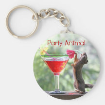 Party Animal Squirrel Keychain
